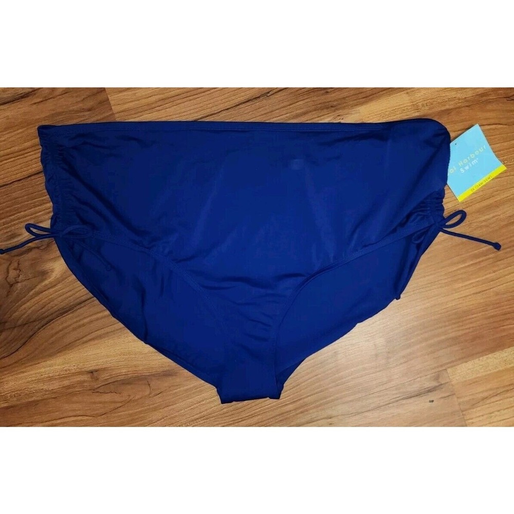 Bal Harbour Swimsuit Bikini Bottom Womens Size 3x Beach Ruched Blue